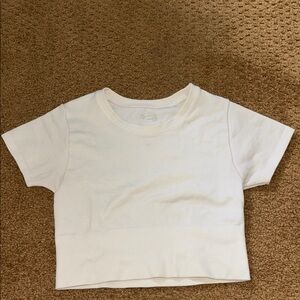 Aerie White Work Out Crop Top